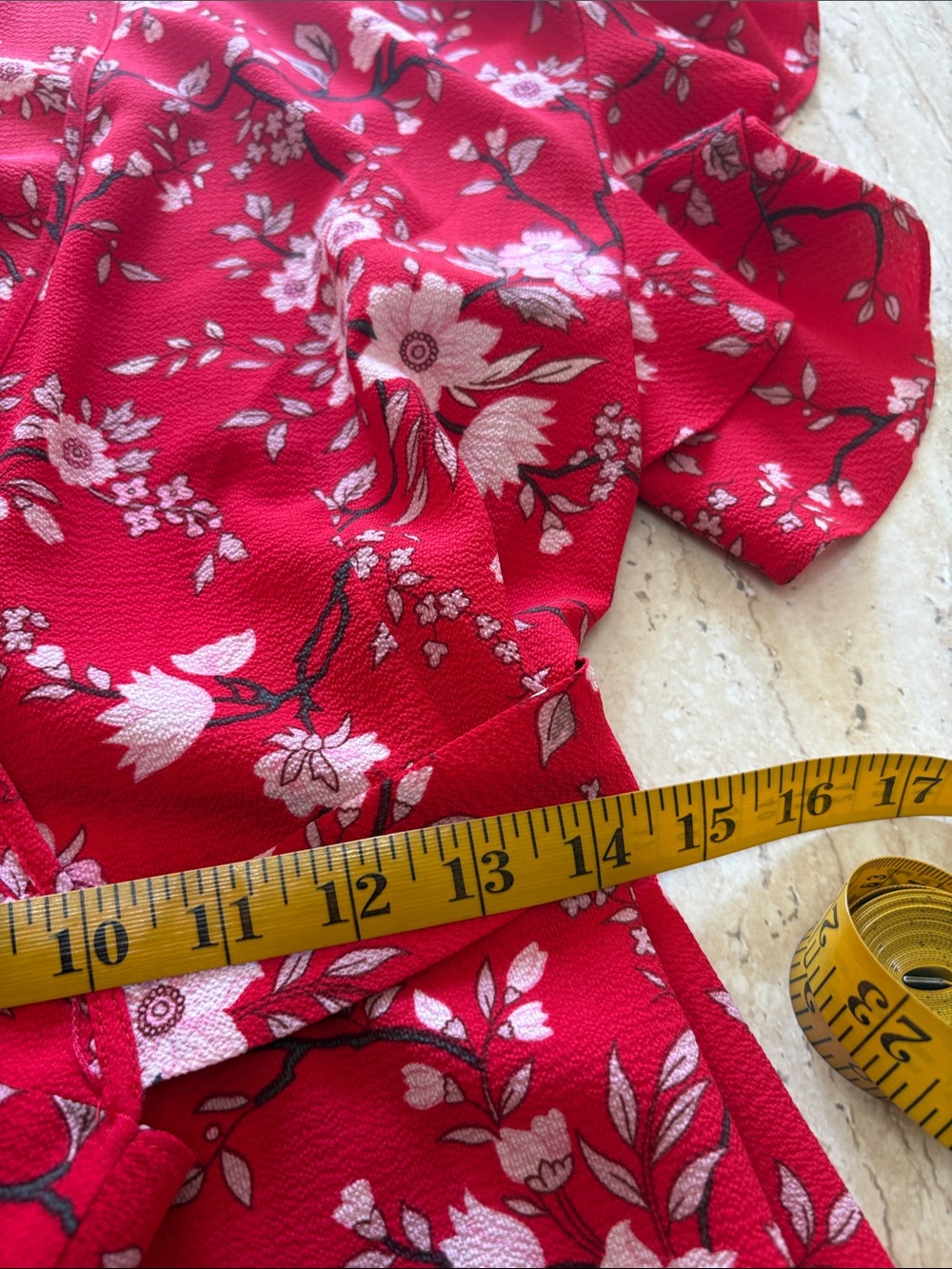 NWOT Max Studio Red, Cream, Pink & Brown wrap dress. Absolutely no flaws. - Picture 7 of 10